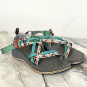 Chaco Kids ZX/2 Classic Desert Mosaic Water Hiking Sandals Shoes Blue Green Sz 2